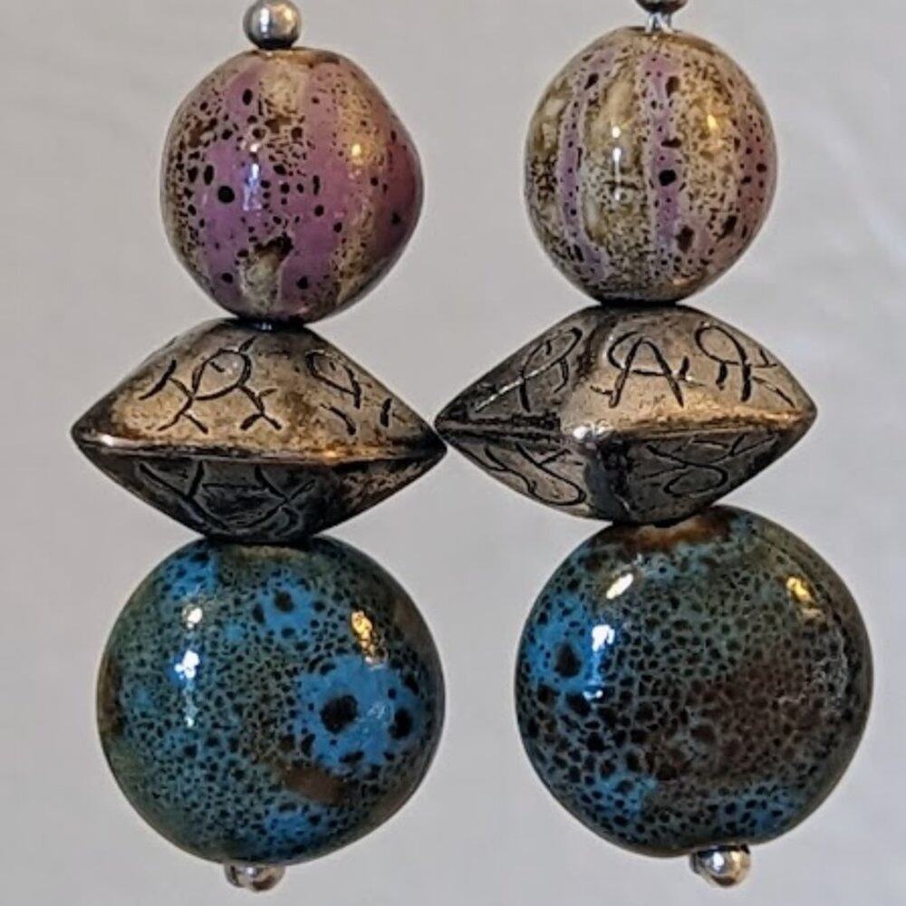 Glass Bead Dangle Earrings